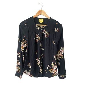 Anthropologie Maeve Button-up Floral Top